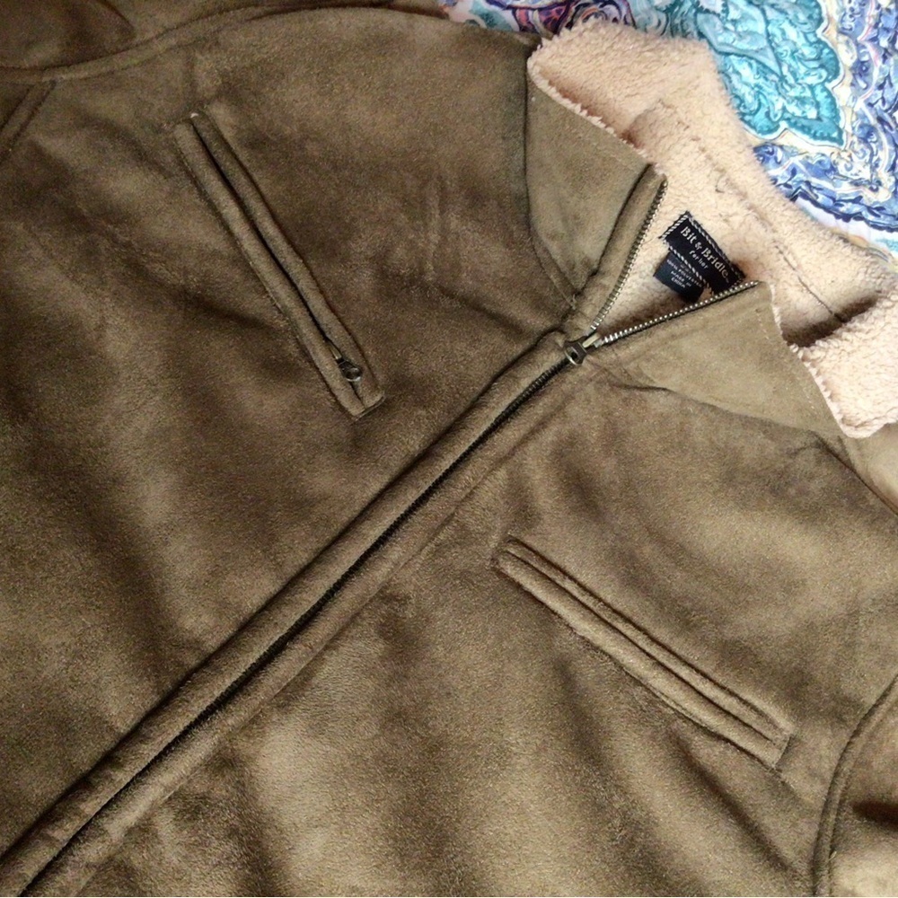 Tan Faux Suede Sherpa-Lined Jacket 2xl. (1aa) - Picture 9 of 12